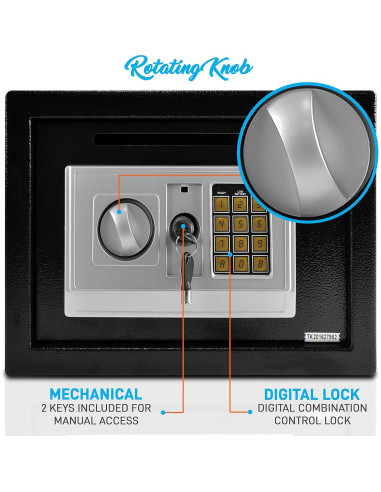 Caja Fuerte Electrónica SereneLife 35.1x24.9cm con Llaves