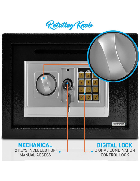 Caja Fuerte Electrónica SereneLife 35.1x24.9cm con Llaves