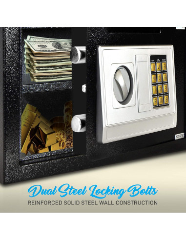 Caja Fuerte Electrónica SereneLife 35.1x24.9cm con Llaves