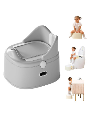 Asiento de Entrenamiento para Baño 3 en 1 RGKQSY Gris