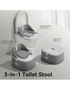 Asiento de Entrenamiento para Baño 3 en 1 RGKQSY Gris 2