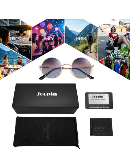 Gafas de sol redondas Joopin polarizadas UV400 unisex Gafas de sol redondas Joopin polarizadas UV400 unisex