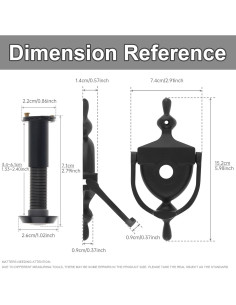 Golpeador de puerta con mirador HOJLKLD 15.24 cm Negro 2