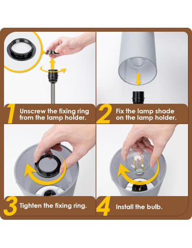 Lámpara de Mesita Yarra-Decor Gris con Carga USB y Control Táctil