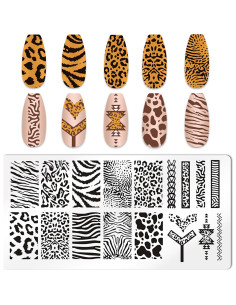 Kit de Estampado de Uñas 5 Piezas MOLILO - Diseño Leopardo 2