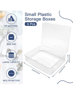 Goiio 6 Cajas Rectangulares Transparentes 14.2x10.7x4.6cm 2