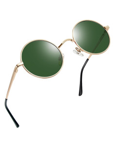 Gafas de sol redondas Joopin doradas UV400 polarizadas