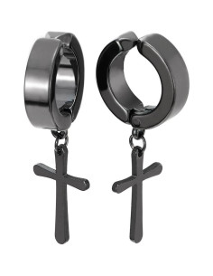 Clips de Oreja de Acero Inoxidable COOLSTEELANDBEYOND - Cruz Colgante 2