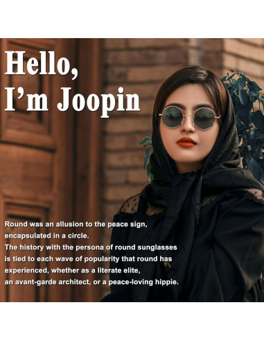 Gafas de sol redondas Joopin doradas UV400 polarizadas