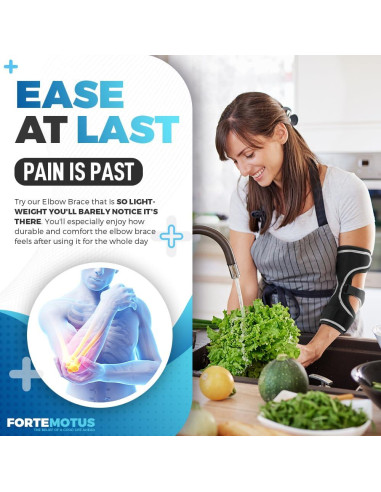 Soporte para Codo FORTEMOTUS Grande Negro - Férula Ajustable