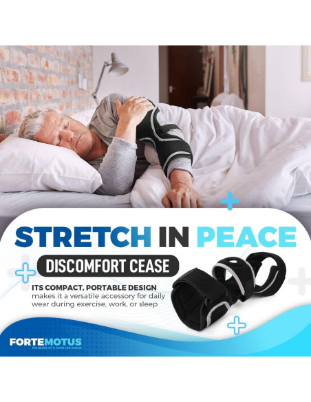 Soporte para Codo FORTEMOTUS Grande Negro - Férula Ajustable
