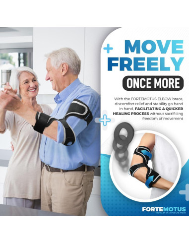 Soporte para Codo FORTEMOTUS Grande Negro - Férula Ajustable