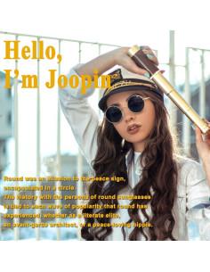 Gafas de sol redondas Joopin UV400 polarizadas doradas 2