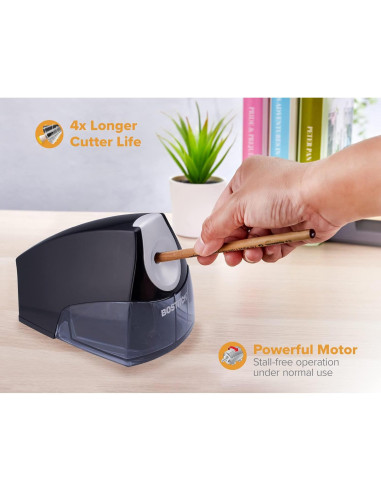 Afilador Eléctrico de Lápices Bostitch Office Negro 380g