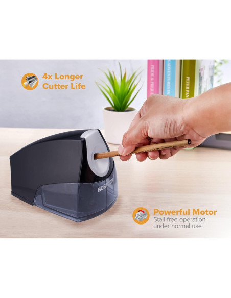 Afilador Eléctrico de Lápices Bostitch Office Negro 380g