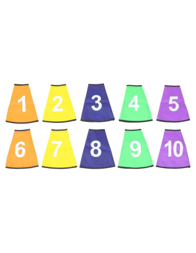 10 Fundas de Conos Numerados Ibasenice para Entrenamiento Deportivo