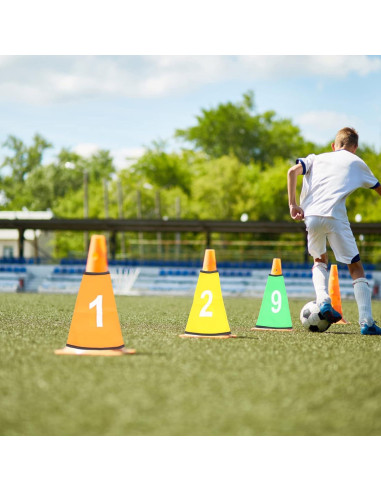 10 Fundas de Conos Numerados Ibasenice para Entrenamiento Deportivo