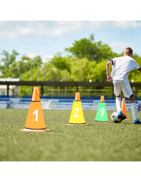 10 Fundas de Conos Numerados Ibasenice para Entrenamiento Deportivo