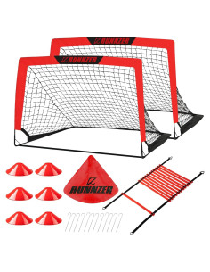 Meta de Fútbol Plegable L RUNNZER 4x3m para Niños con Escalera