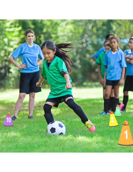 10 Fundas de Conos Numerados Ibasenice para Entrenamiento Deportivo