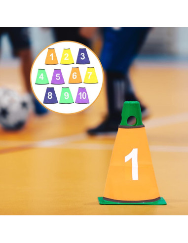 10 Fundas de Conos Numerados Ibasenice para Entrenamiento Deportivo