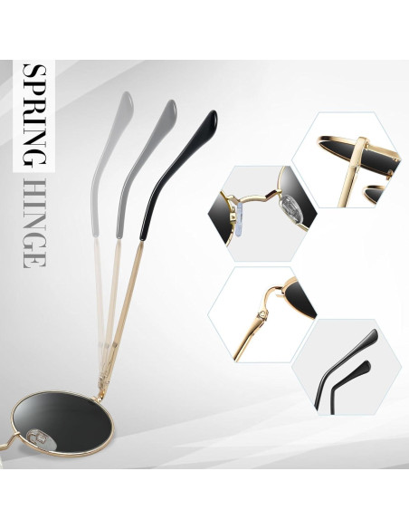 Gafas de sol redondas Joopin UV400 polarizadas doradas Gafas de sol redondas Joopin UV400 polarizadas doradas