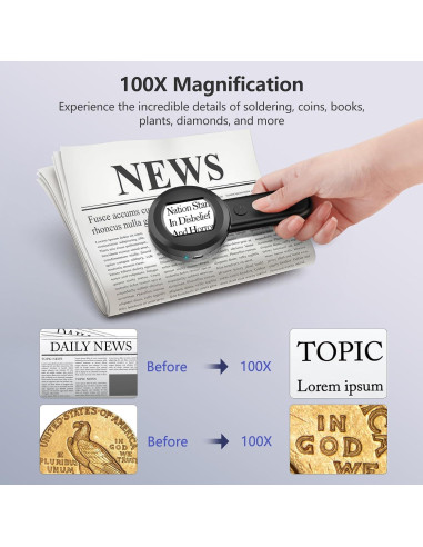 Lupa Digital Hayve HM020 con Pantalla IPS 2" 100X y Luz