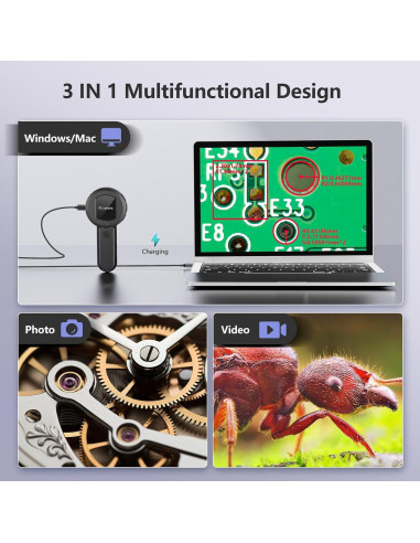 Lupa Digital Hayve HM020 con Pantalla IPS 2" 100X y Luz