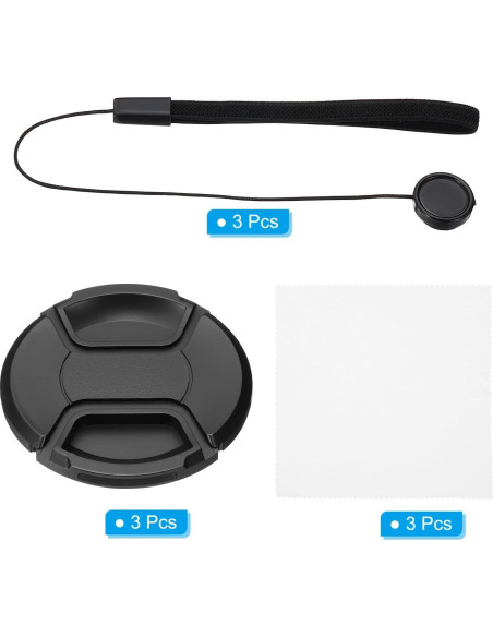 Juego de 3 Tapas de Lente 86mm PATIKIL para DSLR