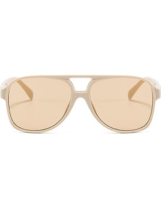 Gafas de sol aviador retro UV400 unisex marco beige 2