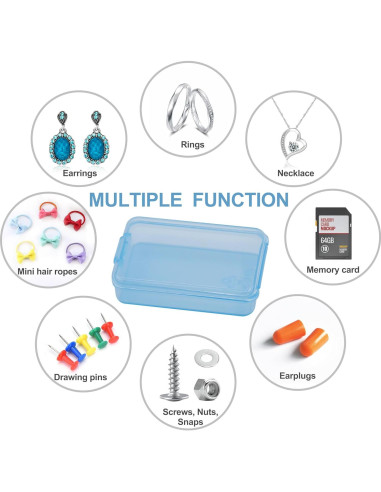6 Cajas de Pastillas HUIKE Mini Organizador Portátil Azul