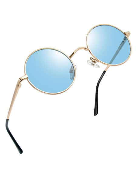 Gafas de sol redondas Joopin doradas con lentes UV400 Gafas de sol redondas Joopin doradas con lentes UV400