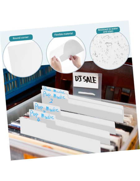 Divisores de Vinilo Angoily 10 Piezas con Etiquetas Blancas