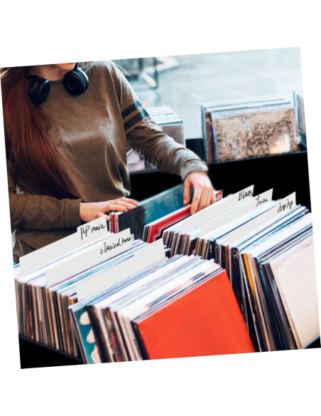 Divisores de Vinilo Angoily 10 Piezas con Etiquetas Blancas