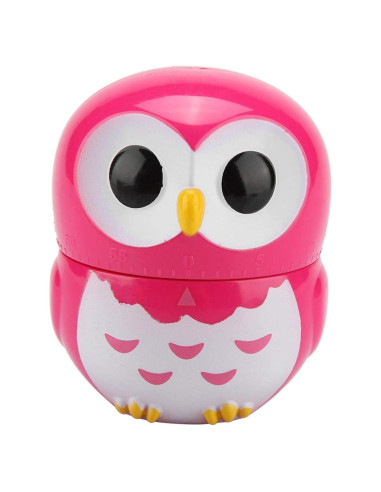 Temporizador de Cocina Mecánico Tyenaza Búho Rosa 55 Minutos