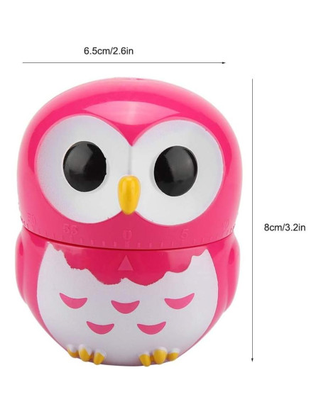 Temporizador de Cocina Mecánico Tyenaza Búho Rosa 55 Minutos