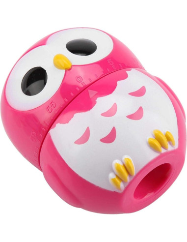 Temporizador de Cocina Mecánico Tyenaza Búho Rosa 55 Minutos