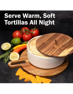 Calentador de Tortillas Cerámica Tortillada 22.86 cm Apto Microondas 2