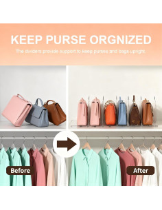 Organizadores de Bolsos ANTOWIN 2 Piezas Ajustables Transparentes 2