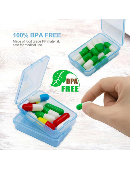 6 Cajas de Pastillas HUIKE Mini Organizador Portátil Azul