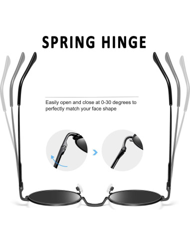 Gafas de sol redondas Joopin UV400 polarizadas negras