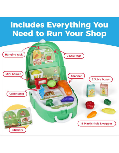 Caja Registradora de Juguete Amusty con Mochila y Accesorios