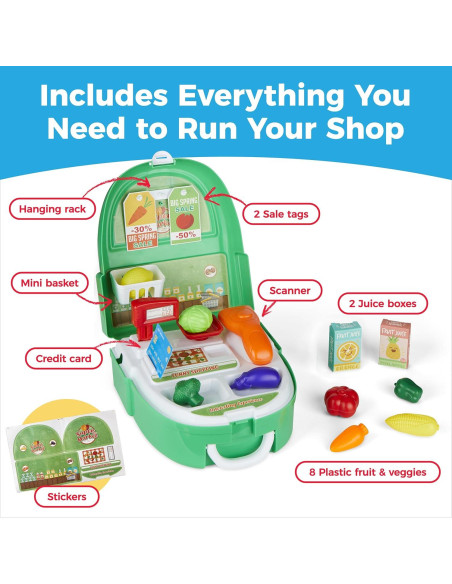 Caja Registradora de Juguete Amusty con Mochila y Accesorios