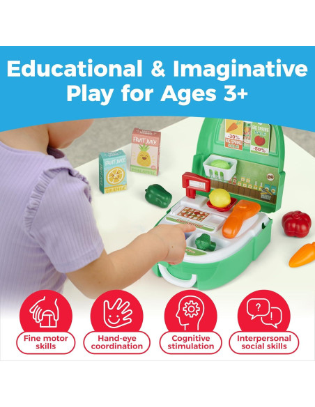 Caja Registradora de Juguete Amusty con Mochila y Accesorios