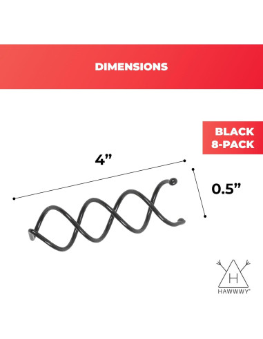 Pasadores de Cabello Espiral HAWWWY - 8 Piezas - Marrón Claro - 10.16 cm