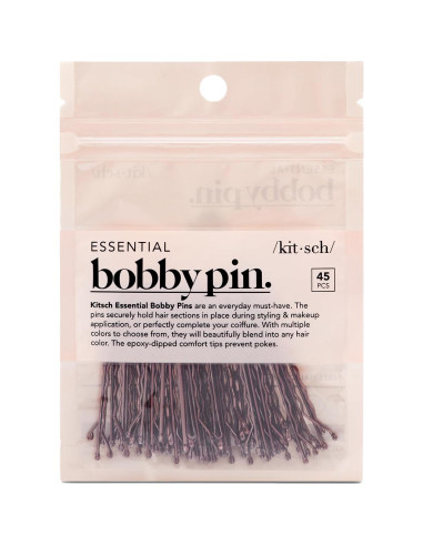 Pinzas para el cabello Kitsch Marrón - 45 unidades 4.75 cm