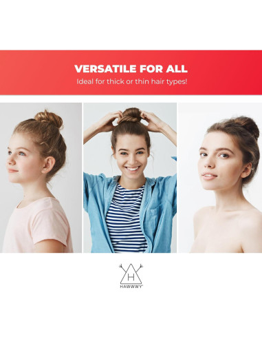 Pasadores de Cabello Espiral HAWWWY - 8 Piezas - Marrón Claro - 10.16 cm