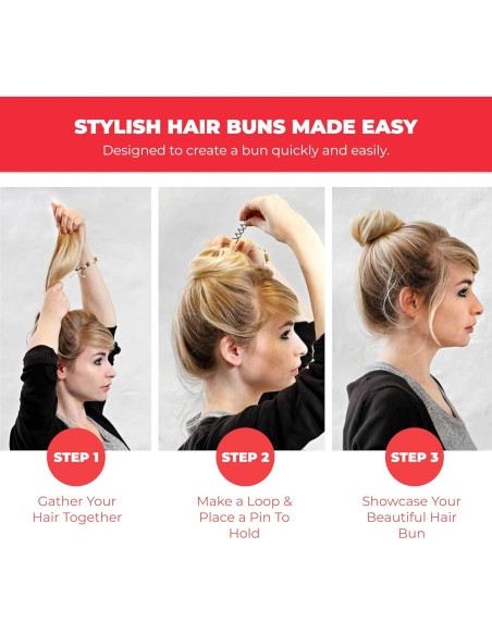 Pasadores de Cabello Espiral HAWWWY - 8 Piezas - Marrón Claro - 10.16 cm