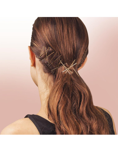 Pinzas para el cabello Kitsch Marrón - 45 unidades 4.75 cm