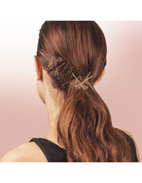 Pinzas para el cabello Kitsch Marrón - 45 unidades 4.75 cm